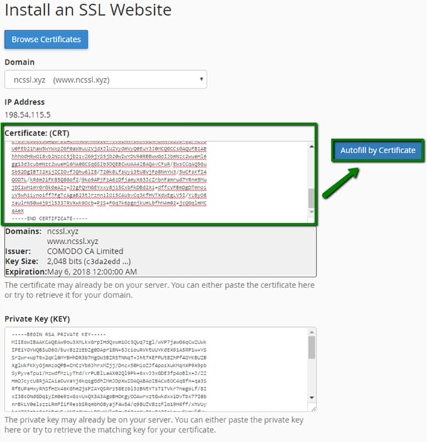 استفاده از گزینه Autofill by Certificate